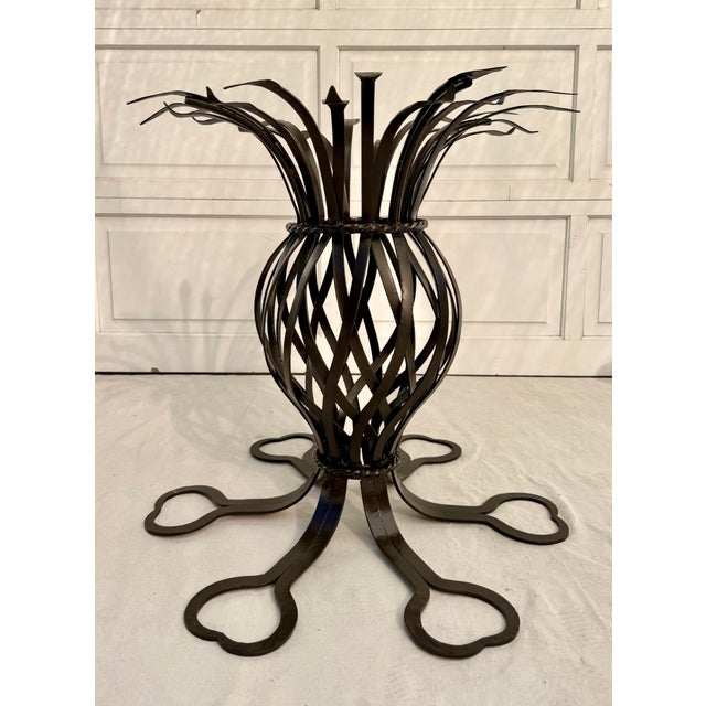 1950's Attributed to Mario Papperzini for Salterini Wrought Iron Patio Table, New Powder Coat For Sale - Image 9 of 12