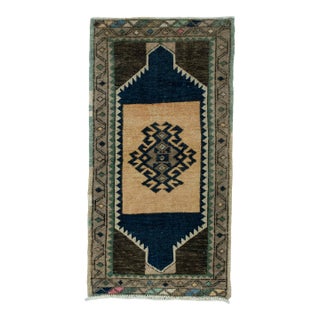 Turkish Mini Rug Oriental Hand Knotted Vintage Rug 1'8" x 3'2" #16219 For Sale