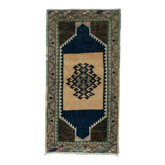 Turkish Mini Rug Oriental Hand Knotted Vintage Rug 1'8" x 3'2" #16219 For Sale