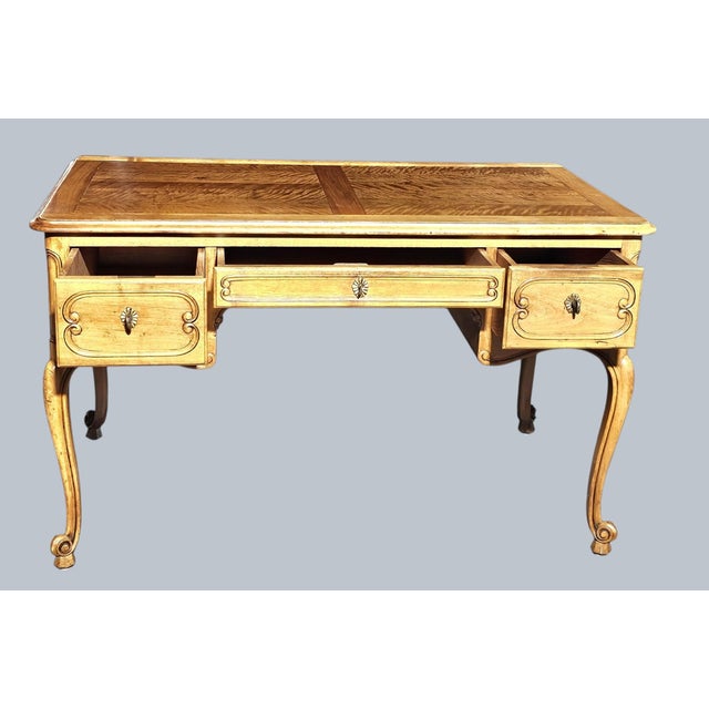Mid 20th Century French Provincial Style Walnut Writing Desk For Sale - Image 4 of 11