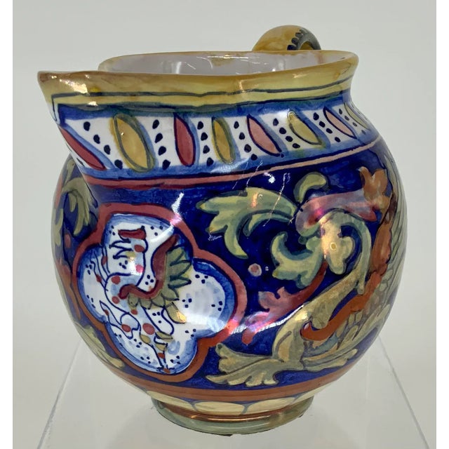 Vintage Italian Majolica Pitcher For Sale - Image 4 of 12