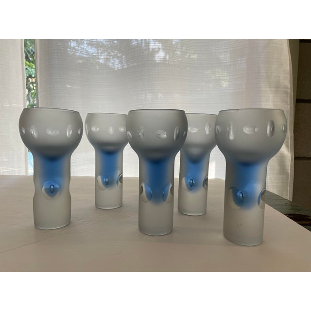 Set of 6 Blue Murano Glasses by Arnolfo Di Cambio C 1970s For Sale In Miami - Image 6 of 12