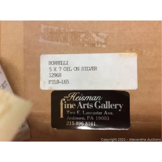 Late 20th Century Original Painting on Silver by Italian Painter Guido Borelli For Sale - Image 5 of 8