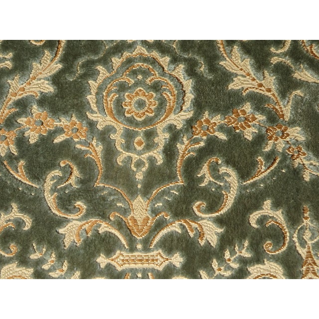 Napoleon III Blue-Grey and Gold Velvet Lounge Chair, 1890s For Sale - Image 11 of 18