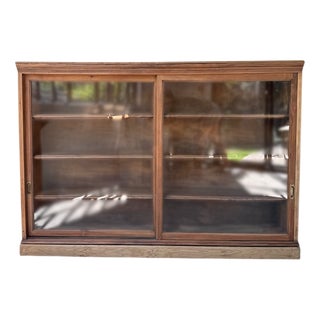 Oak Sideboard with Glass Door, 1950s For Sale