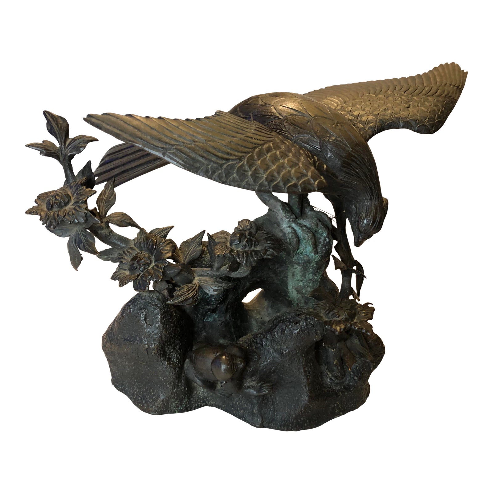 Meiji Era Antique Japanese Bronze Bird Sculpture/Statue Chairish