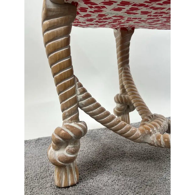 Textile French Napoleon III Style Faux Rope Stool or Ottoman by Cugini Lanzani For Sale - Image 7 of 10