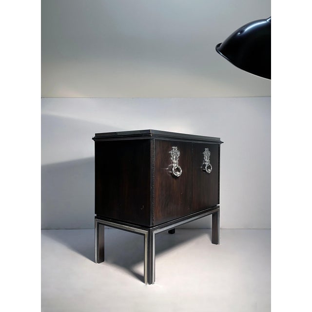 Mid-Century Modern Vintage Hollywood Regency Petite Cabinet / Bar Attributed to Mastercraft For Sale - Image 3 of 5