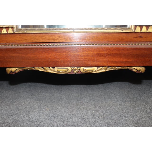 Superb French Breche D Violette Marble Brass Bronze Mounted Vitrine For Sale - Image 10 of 13