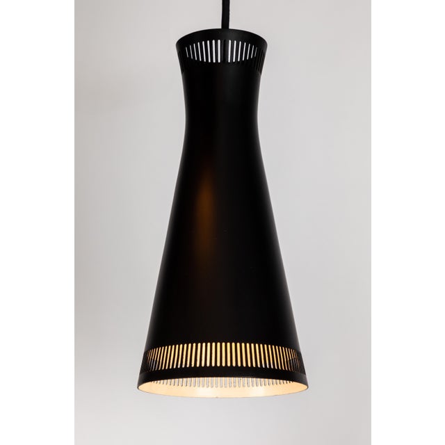1950s Mauri Almari Perforated Black Metal Pendant for Idman Oy Finland For Sale - Image 11 of 12