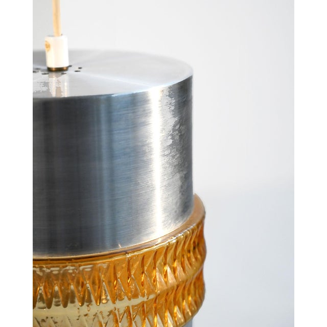 Silver Pendant Lamp in Metal and Glass, 1960s For Sale - Image 8 of 12