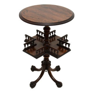 Antique Victorian Revolving Side Table, 1860 For Sale