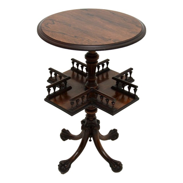 Antique Victorian Revolving Side Table, 1860 For Sale