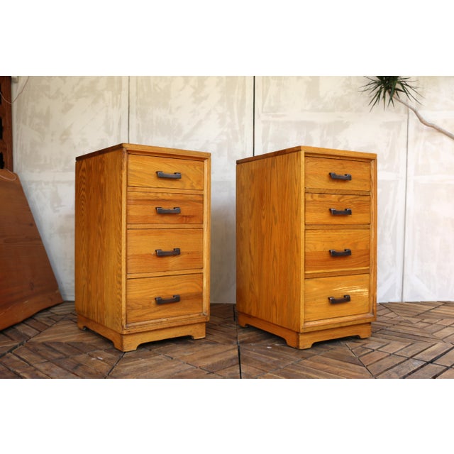 Introducing these wonderful pair of nightstands manufactured by Davis Cabinet Company, ( With a visible label, confirming...