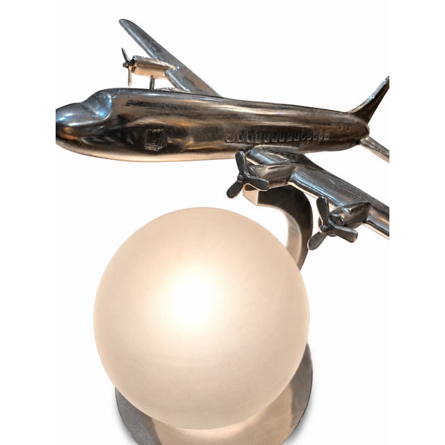 Silver Vintage Eichholtz Airplane Lamp, 1990s For Sale - Image 8 of 11