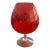 Empoli Orange Brandy Snifter With Diamond Optic For Sale