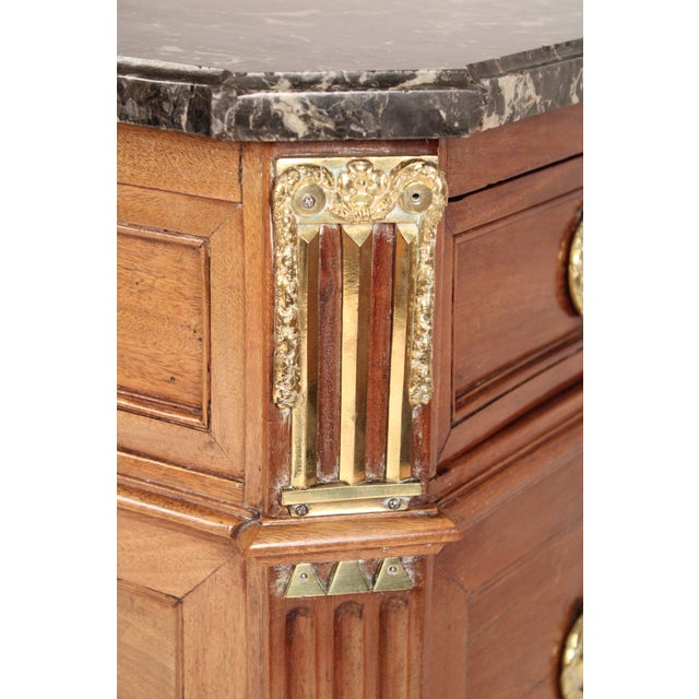Louis XVI Mahogany Chest of Drawers Ith Marble Top For Sale - Image 9 of 12