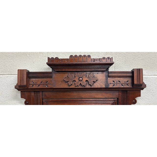 Antique Victorian Eastlake Walnut Dresser With Swivel Mirror and Marble Inlay For Sale In Kansas City - Image 6 of 14