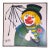Vintage “Sawyer” Original Clown Painting, Oil on Canvas, Mid‑20th Century Folk Art For Sale