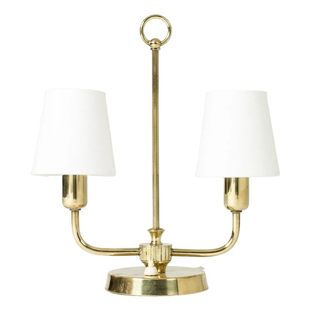 Brass Table Lamp from Uppsala Armaturfabrik, 1940s For Sale