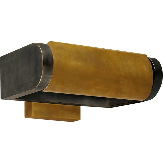 Modern Thomas O'Brien for Visual Comfort Signature David 7" Art Light in Bronze with Hand-Rubbed Antique Brass Shade For Sale - Image 3 of 4