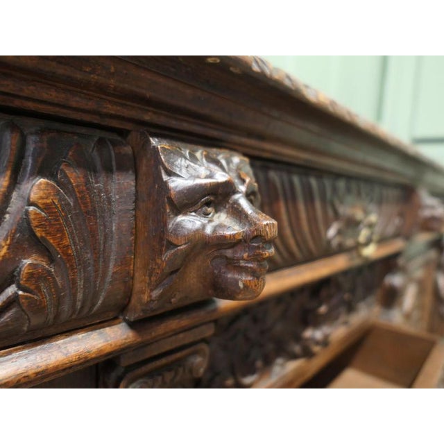 Wood Green Man Carved Oak Cupboard For Sale - Image 7 of 8