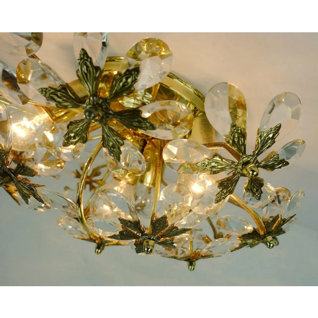 Crystal Glass & Brass Gold Plated Lamp by Christoph Palme for Palwa, 1970s For Sale - Image 6 of 12