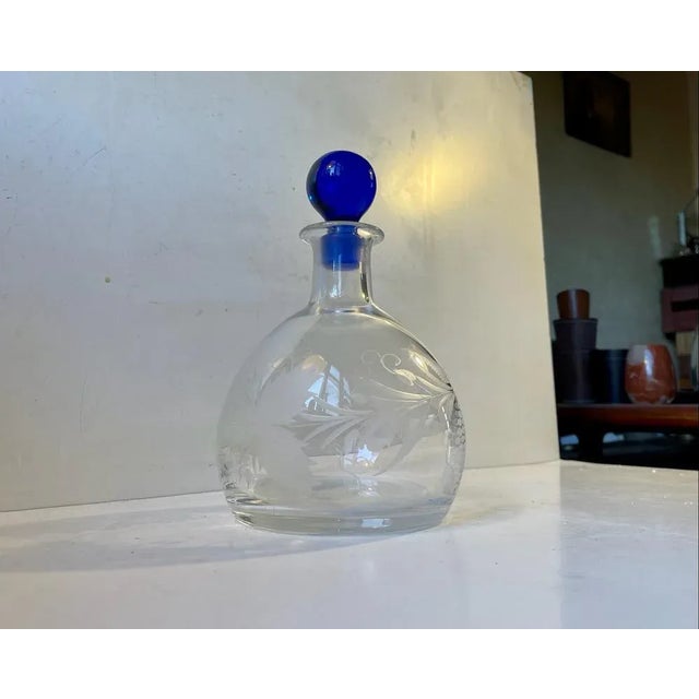 Mid-Century Modern Sherry Decanter in Etched and Engraved Glass from Orrefors, 1960s For Sale - Image 3 of 8