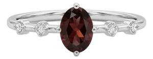 Garnet Wedding Engagement Ring, January Birthstone Ring for Woman Us 7