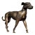 Early 20th Century Gilt Bronze Dog Figure – 7.9" Standing Hound Sculpture With Red Pigment For Sale