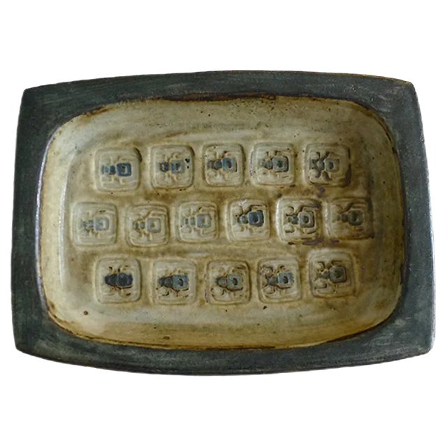 Danish Earthenware Bowl with Scarab Beetles by Jørgen Mogensen for Royal Copenhagen, 1960s For Sale