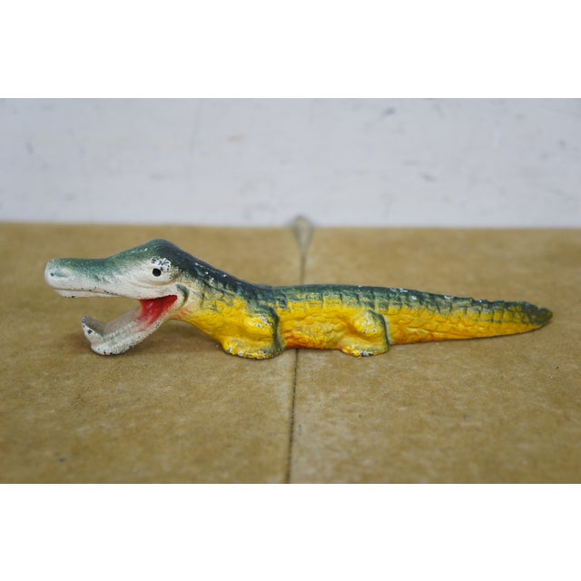Green Mid 20th Century Wilton John Wright Cast Iron Figural Bottle Openers Pelican Alligator Goose Design - Set of 3 For Sale - Image 8 of 11