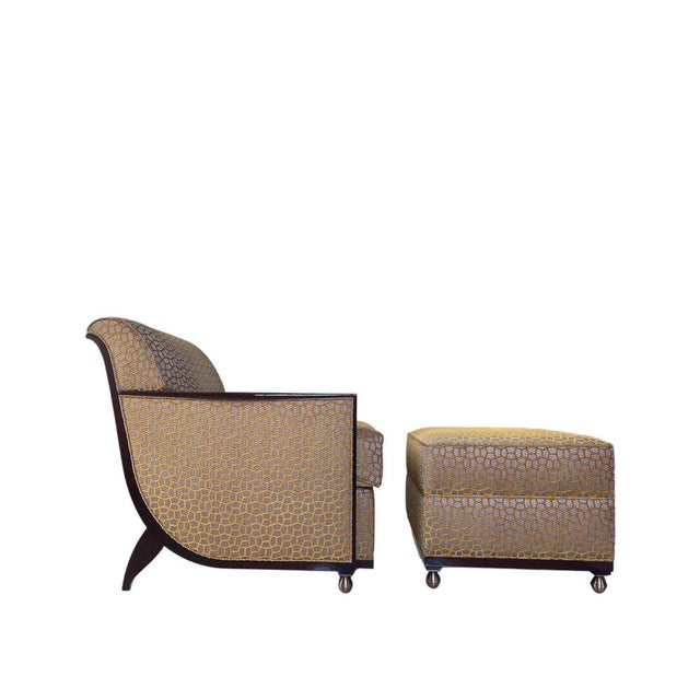 Gold Set of Sculptural Lounge Chair and Ottomans by Jean-Rémy Couradette, France, 2003 For Sale - Image 8 of 8