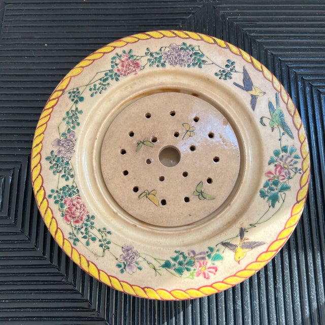 19th Century Antique Signed Chinese Export Majolica Butter Cheese Dome For Sale - Image 5 of 10