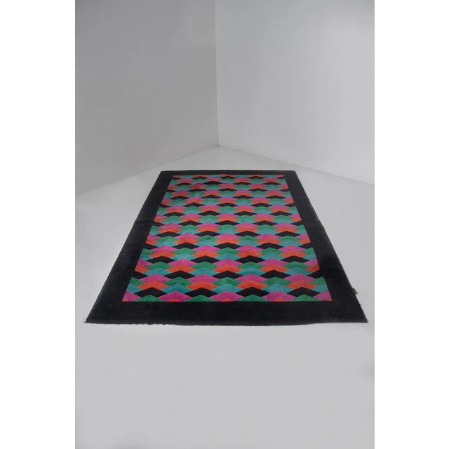 Postmodern Italian Rug by Missoni, 1980, in Very Good conditions. Designed 1980 to 1989 This piece has an attribution...