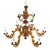 Vintage Six-Arm Tole Chandelier Hand-Painted in Gold, Green, and Red For Sale In New York - Image 6 of 13