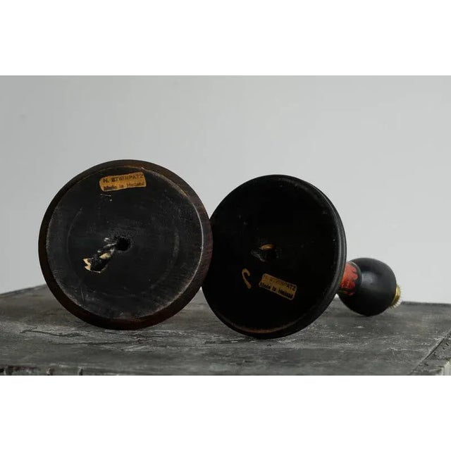 Hand Painted Amsterdamse School Table Lamps by H. Steinpatz, 1940s, Set of 2 For Sale - Image 9 of 11