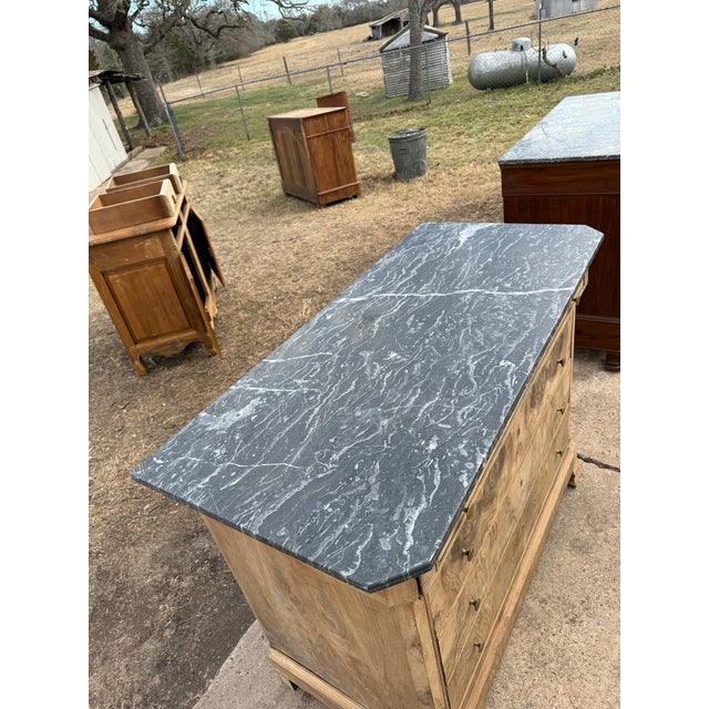 19th Century French Louis Philippe Burl Walnut Bleached Marble Top Chest of Drawer / Commodes For Sale - Image 10 of 12