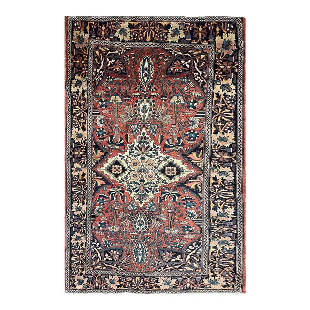 Antique Persian Feraghan Sarouk Rug, 3'4" X 4'10" For Sale