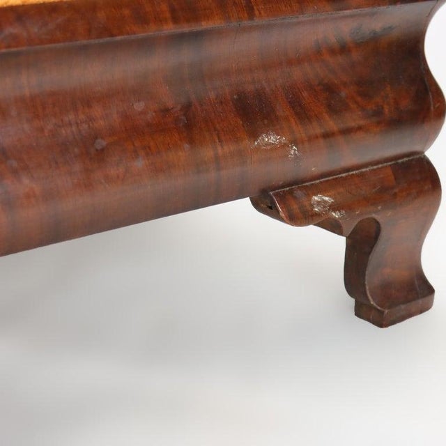 Wood Antique American Empire Classical Flame Mahogany Footstool C1840 For Sale - Image 7 of 11