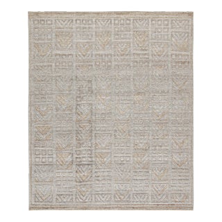 Rug & Kilim’s Scandinavian Rug Indoor/Outdoor Rug With Gray Geometric Pattern - 10'x14' For Sale
