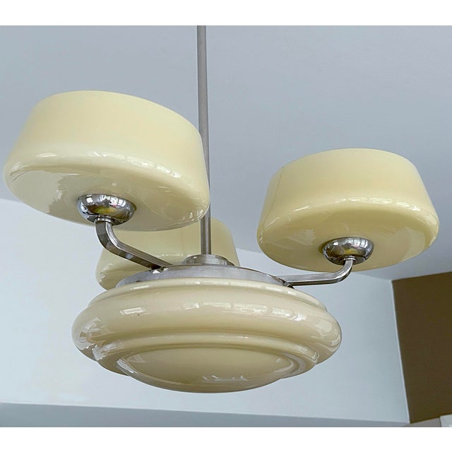 Lage Art Deco Pendant Light in Glass, 1930s For Sale - Image 11 of 18