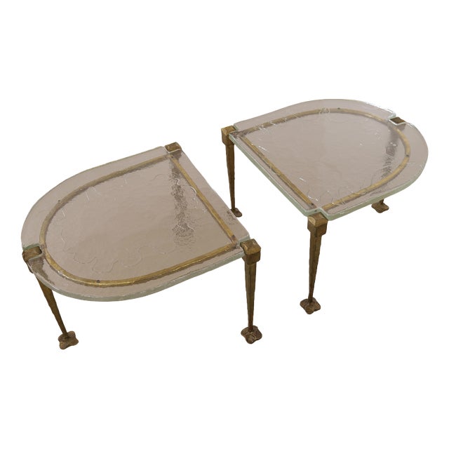 Brutalist Coffee Tables in Wrought Bronze by Lothar Klute, 1980, Set of 2 For Sale