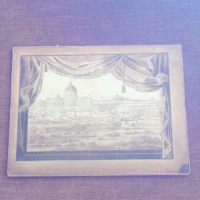 Views of Rome, 19th Century, Ink on Paper, Framed, Set of 3 For Sale - Image 4 of 18