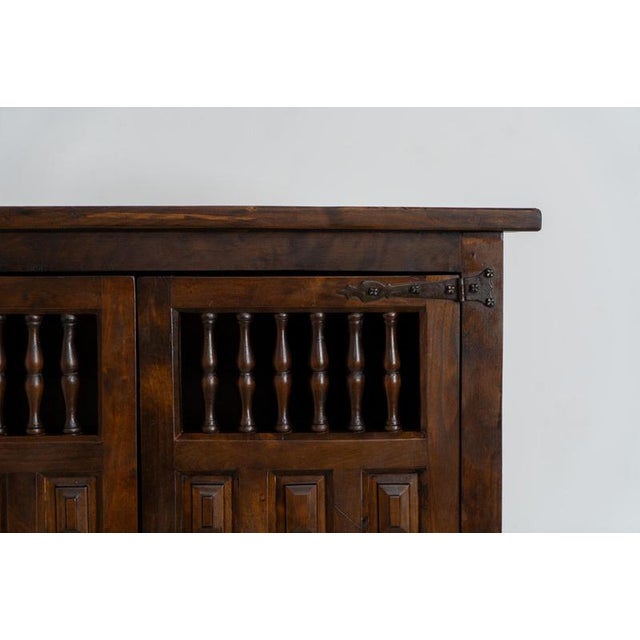Wood Spanish Brutalist Cabinet in Wood For Sale - Image 7 of 16