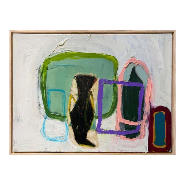 Family Portrait #5 (Framed Contemporary Abstract Multimedia Painting), Guy Lyman For Sale