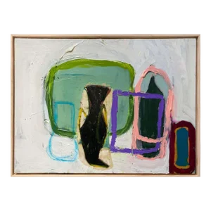 Family Portrait #5 (Framed Contemporary Abstract Multimedia Painting), Guy Lyman
