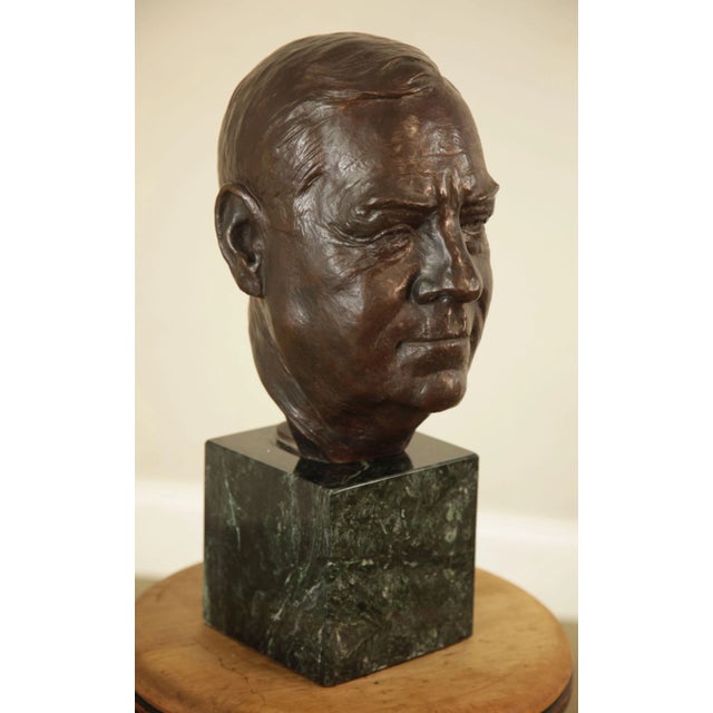 Lawrence Ludtke 1990's Male Bronze Bust For Sale - Image 4 of 13