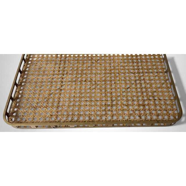Early 21st Century Christian Dior Style Lucite and Vienna Straw Italian Tray For Sale - Image 5 of 18
