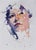 This watercolor on paper presents an expressive portrait, capturing a figure with a contemplative gaze. The loose...